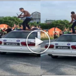 (Video) Lelaki Hayun Sabit, Parang Atas Kereta Peronda Polis (Video) Lelaki Hayun Sabit, Parang Atas Kereta Peronda Polis