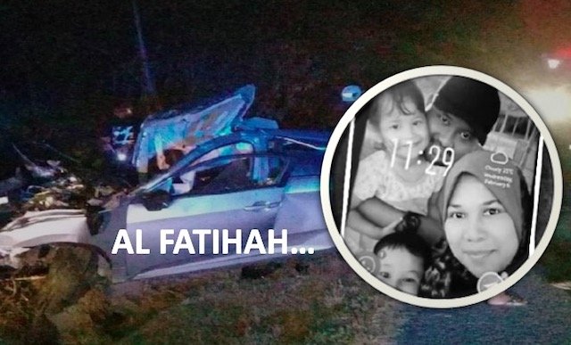 Empat Sekeluarga Maut Bertembung Lori Masuk Lorong Bertentangan Di Kota Tinggi. AL FATIHAH.