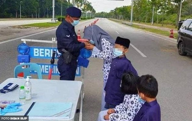 Isteri Anggota Polis Dikompaun RM2,000 Bawa Anak Ziarah Suami Bertugas Di SJR