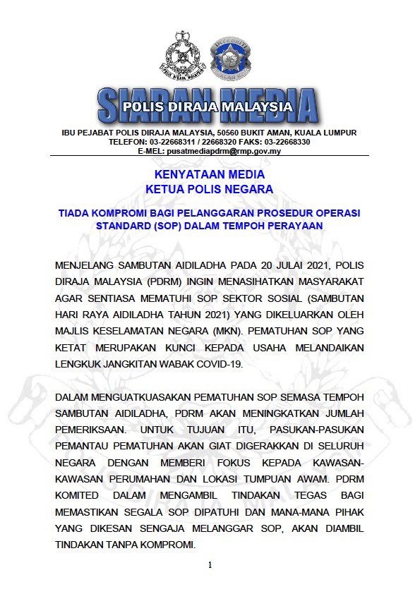 Pdrm Akan Buat Pemeriksaan Mengejut Rumah Ke Rumah Esok Khalifah Media Networks