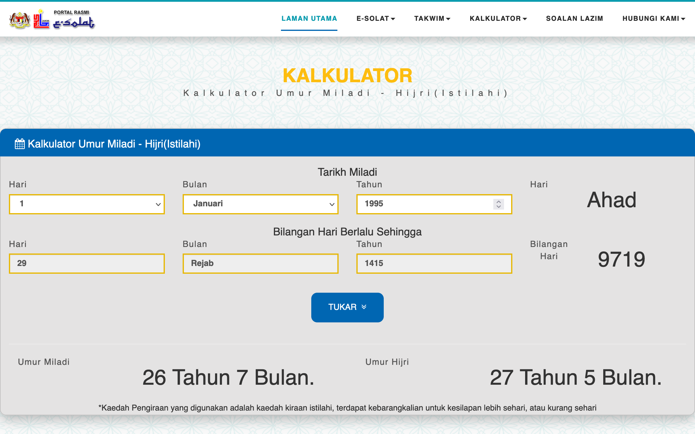 Nak Tahu Berapa Umur Korang Dalam Tahun Hijrah? Ini Caranya