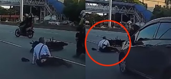 VIDEO) Polis Trafik Cedera Dilanggar Ketika Kawal Lalu Lintas