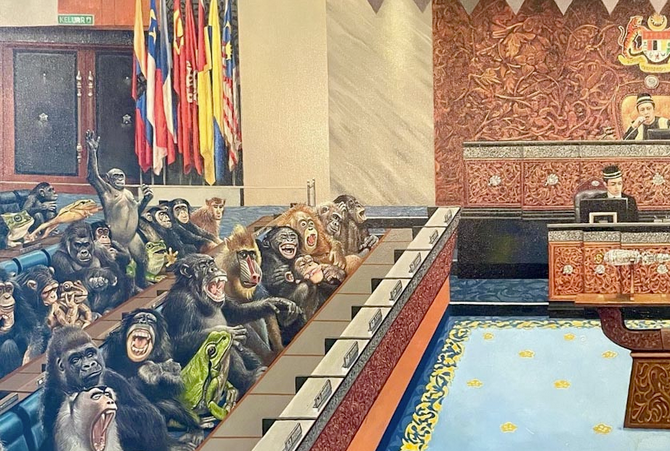 Ada Makna Tersirat? Sultan Selangor Berkenan Beli Lukisan Situasi Dalam Dewan Rakyat