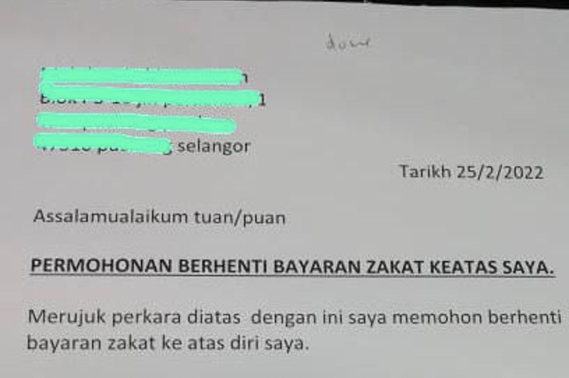 Asnaf Hantar Surat Mohon Hentikan Bantuan Zakat. Ini Sebabnya..