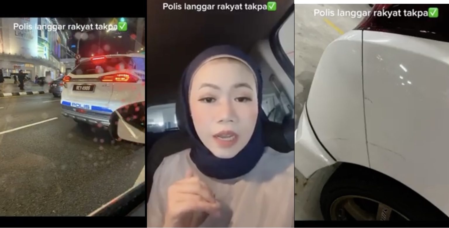 (VIDEO) Wanita Dakwa Kenderaannya Dilanggar Polis. Ini Respon PDRM