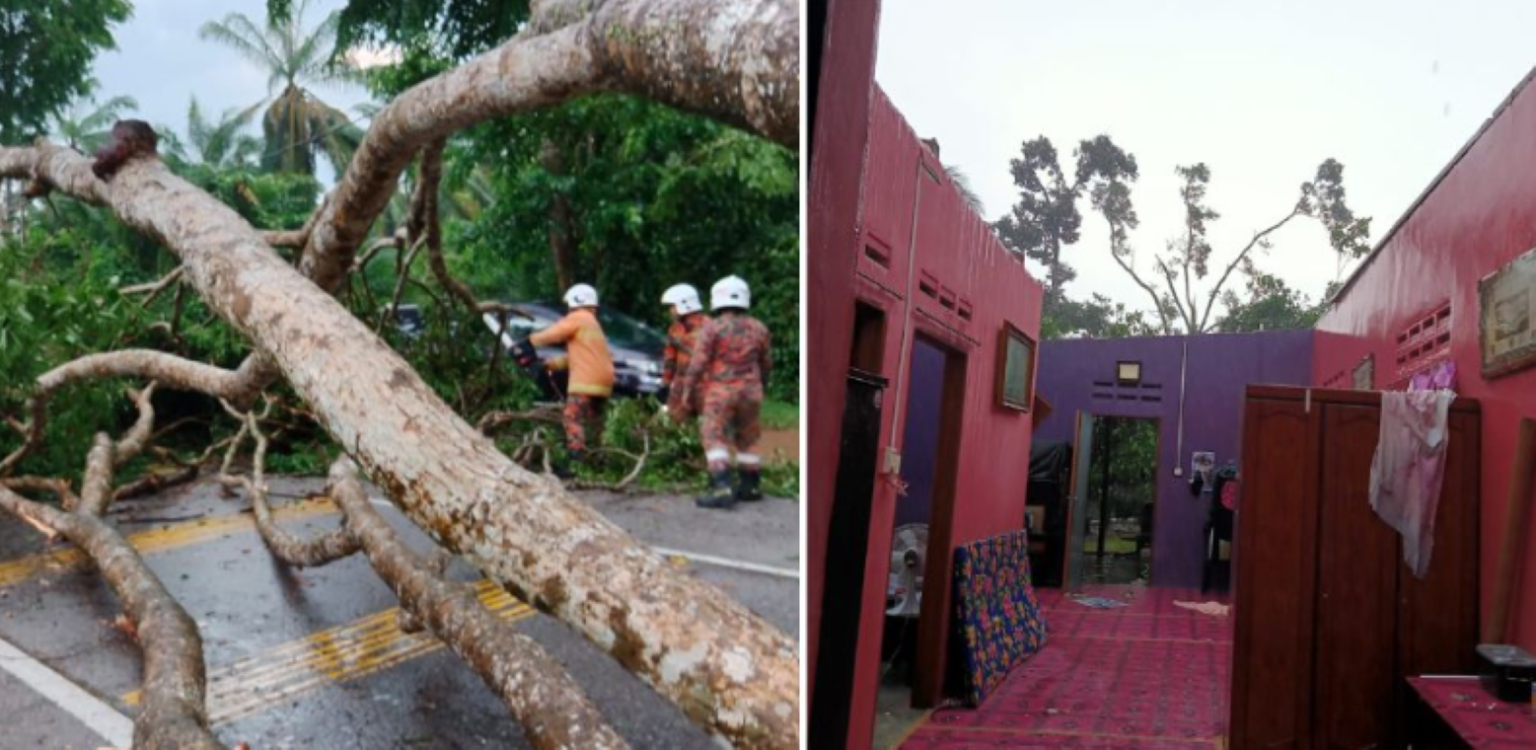 'Ribut 10 Minit' Sebabkan 4 Rumah Hilang Bumbung