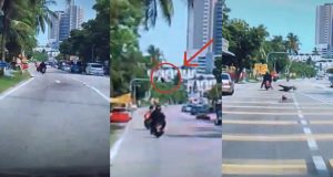 VIRAL Video Buah Kelapa Tiba-Tiba Gugur Atas Kepala Pembonceng Motosikal
