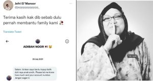 Kematian Yang Dicemburui, Ramai Kongsi Kebaikan Adibah Noor