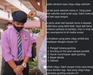 Tular Isu Rambut Panjang. Guru Ini 'Sekolahkan' Ibu Bapa Di Facebook