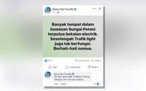 Kedah Pula Berdepan Gangguan Bekalan Elektrik