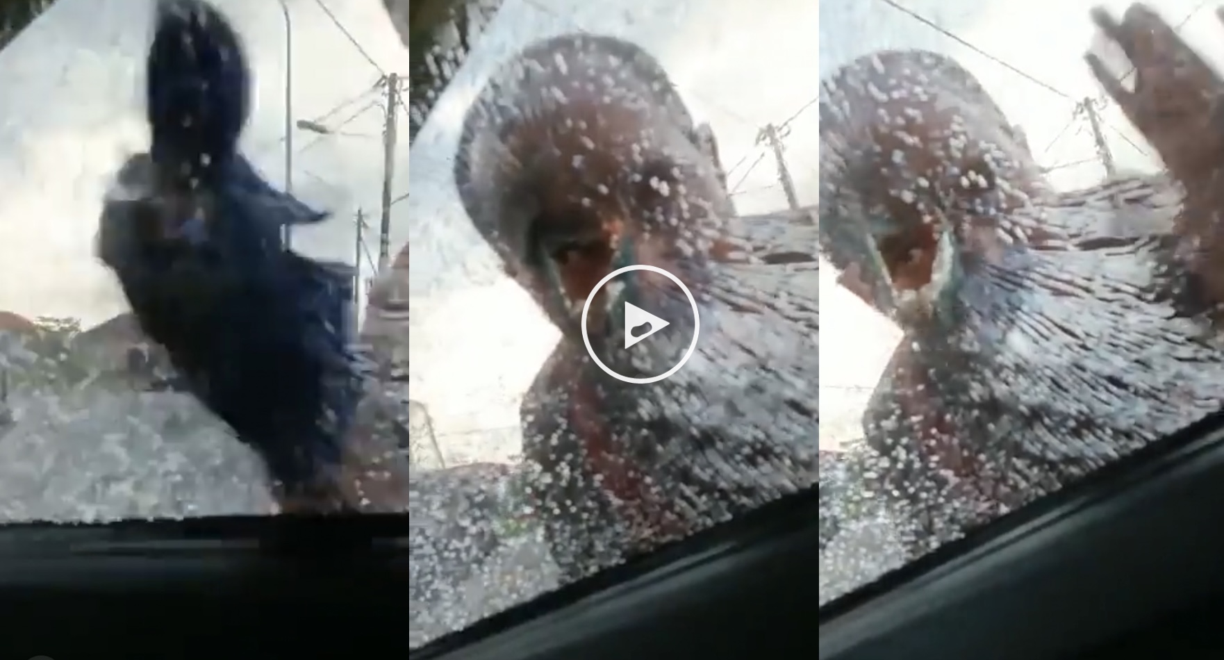 (VIDEO) VIRAL Lelaki Samseng Pecahkan Cermin Kereta Wanita