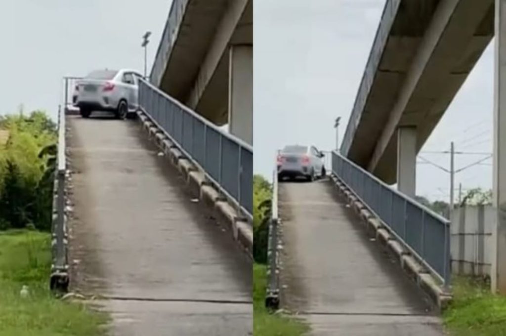 TULAR! Kereta Masuk Laluan Jejantas Motosikal. Rupa-Rupanya Ini Yang Berlaku