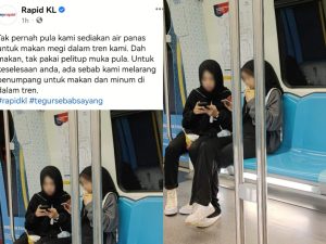Makan Mi Segera Dalam Tren. Rapid KL 'Perli' Penumpang Degil