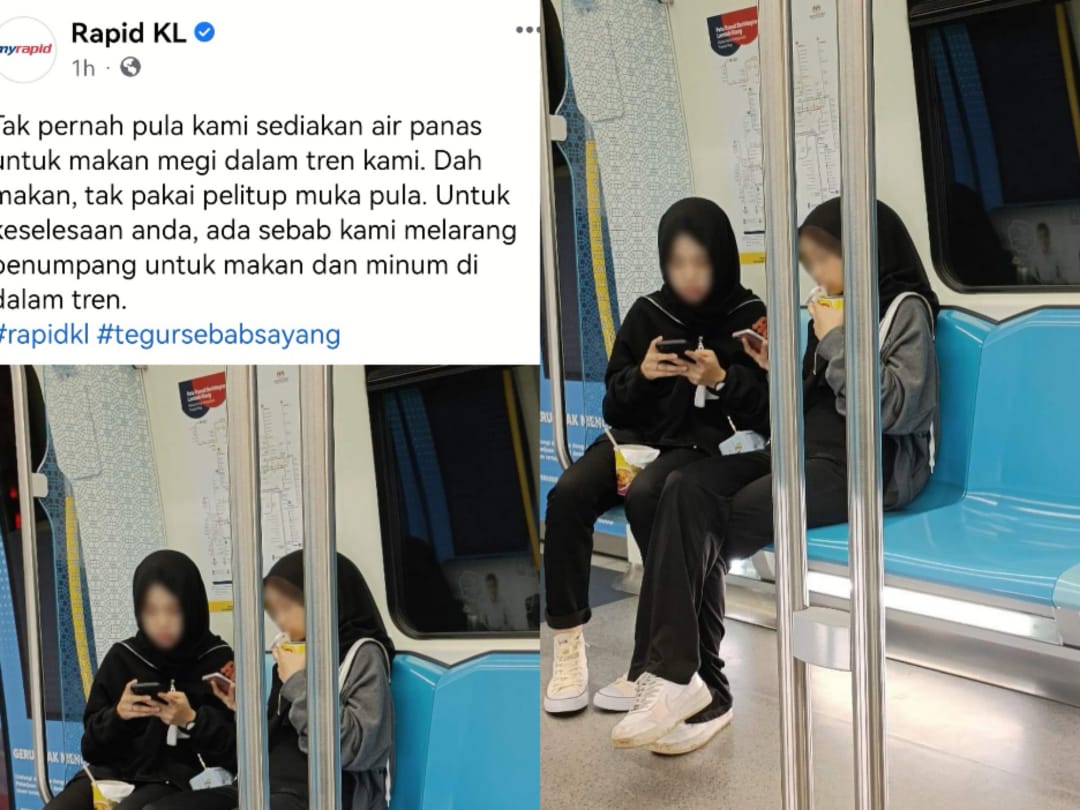 Makan Mi Segera Dalam Tren. Rapid KL 'Perli' Penumpang Degil