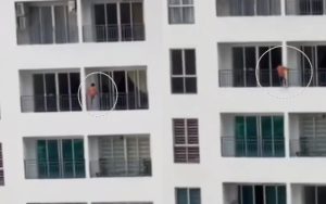 Tunjuk Berani, Budak Ini Panjat Pagar Balkoni Pangsapuri