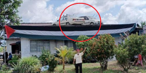 Kereta atas bumbung rumah